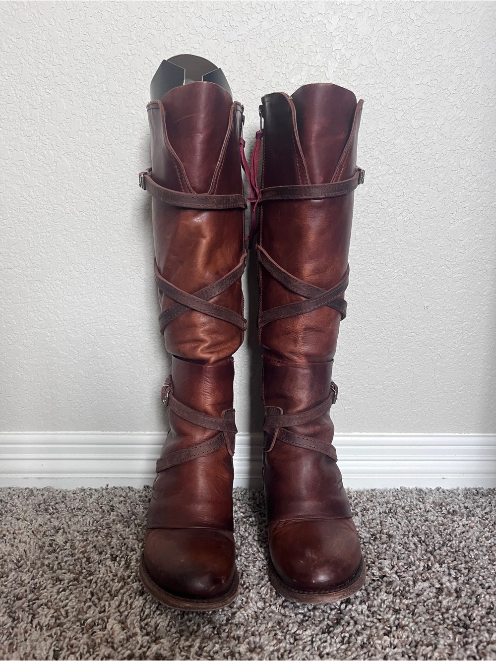 Cassius Freebird by Steven Brown Leather Wrap-Strap Knee Boots - Picture 5 of 7
